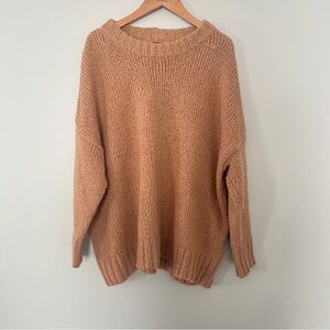 Aerie Neutral Chunky Crew Neck Sweater Oversized